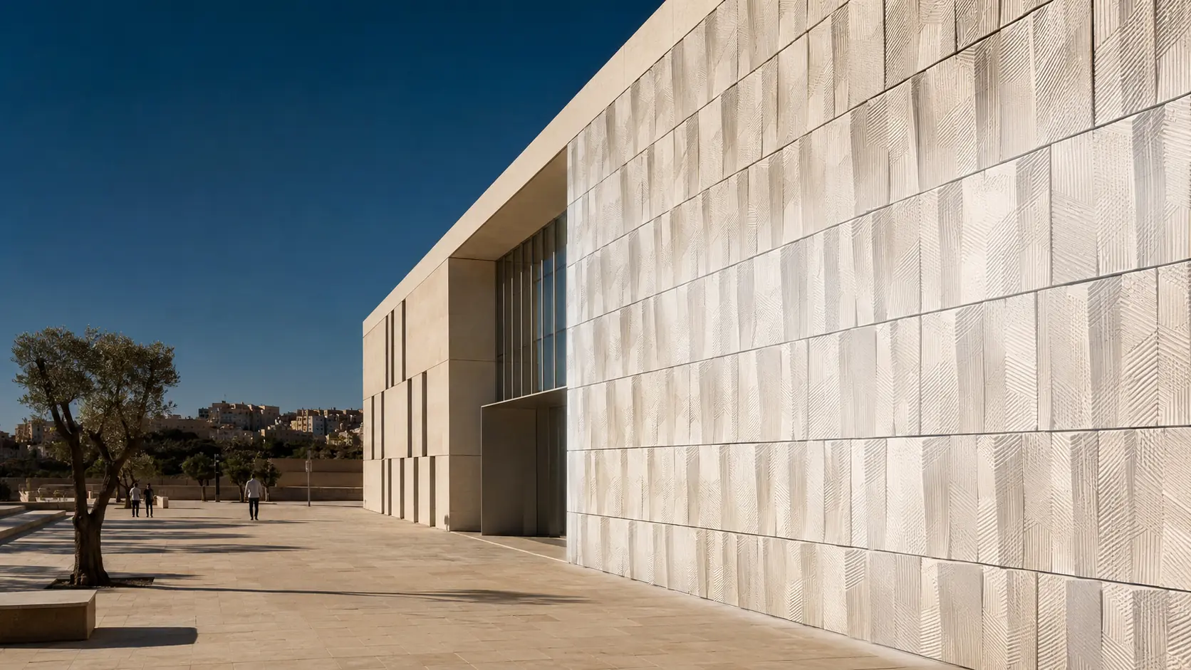 A NIVAL ceramic rainscreen facade in full sun
